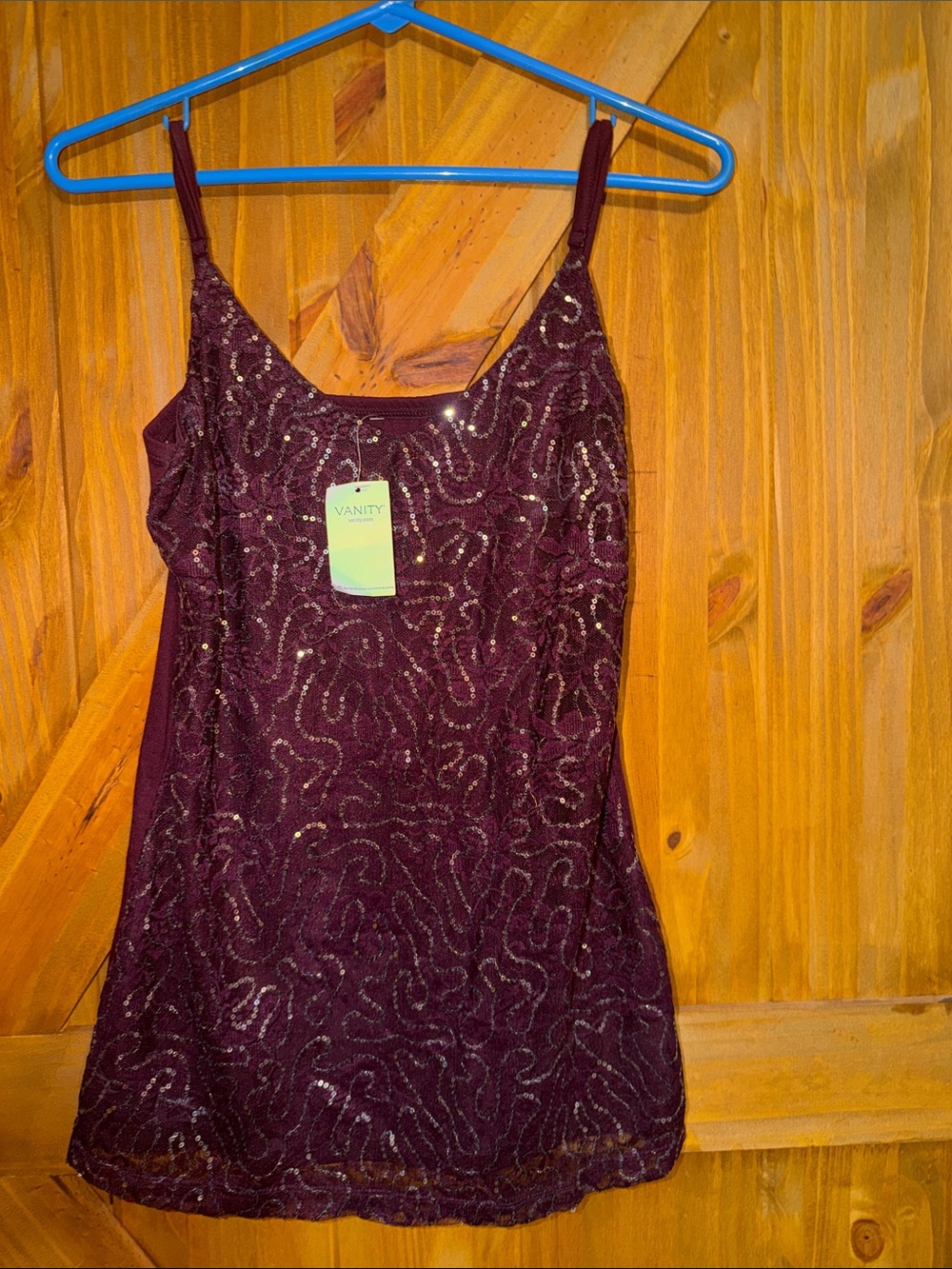 Vanity Burgundy Sequin Swirl Slip